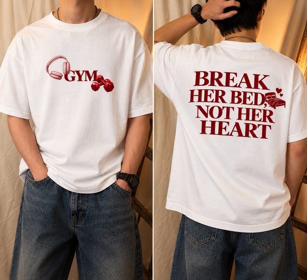 Break Her Bed Not Her Heart T-shirt lifestyle mockup