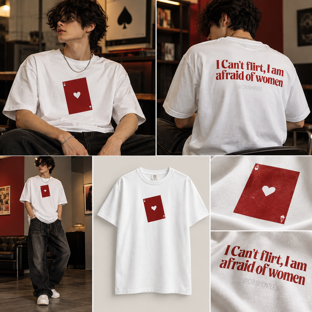 I Can't Flirt, I Am Afraid of Women Tee — Image 3