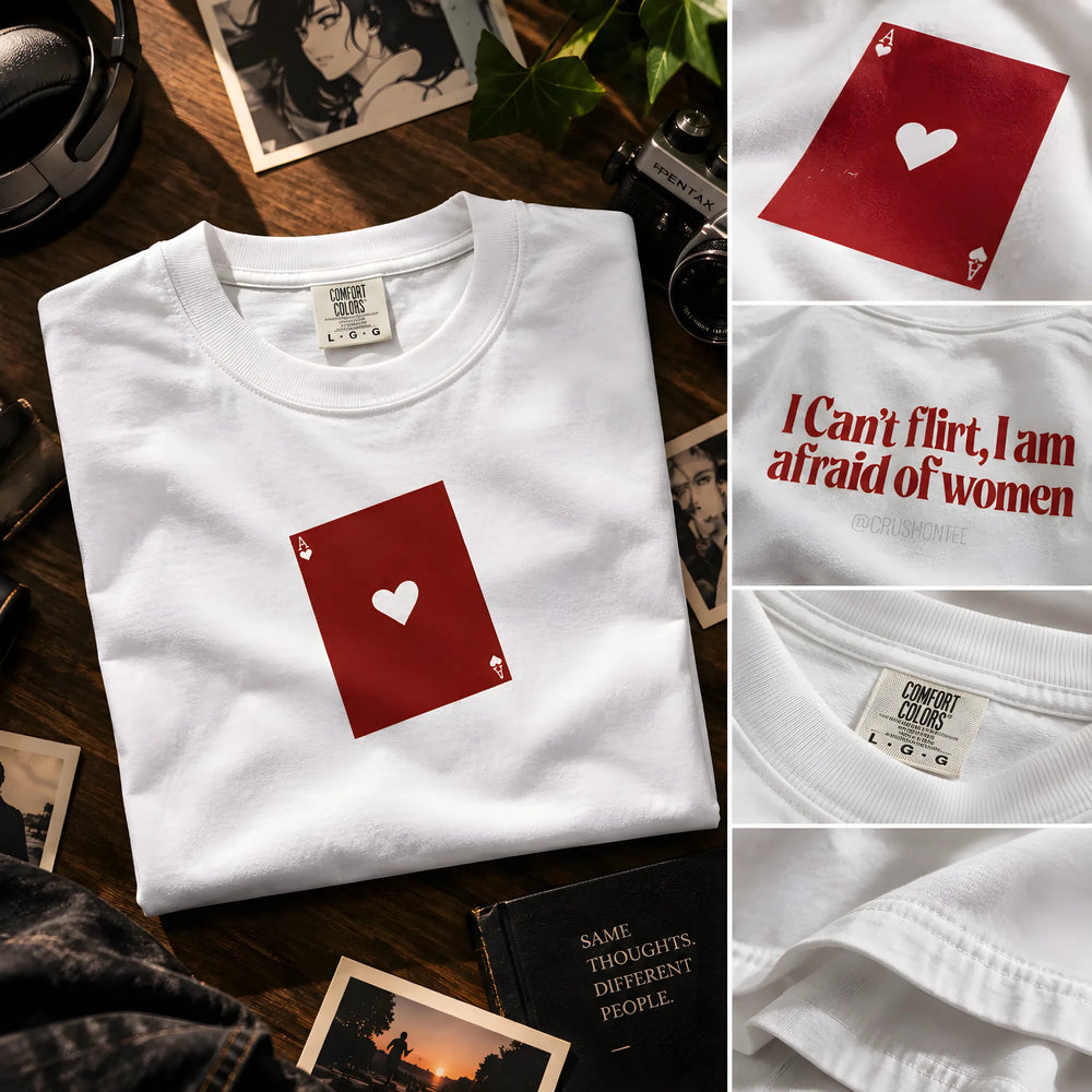 I Can't Flirt, I Am Afraid of Women Tee — Image 2