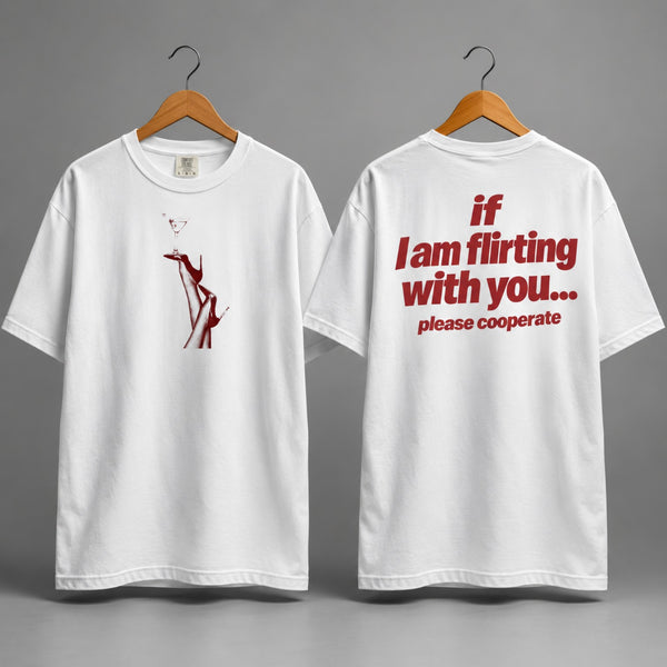 Please Cooperate Tee front and back