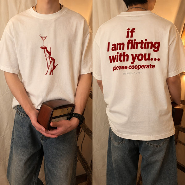 Please Cooperate Tee lifestyle mockup